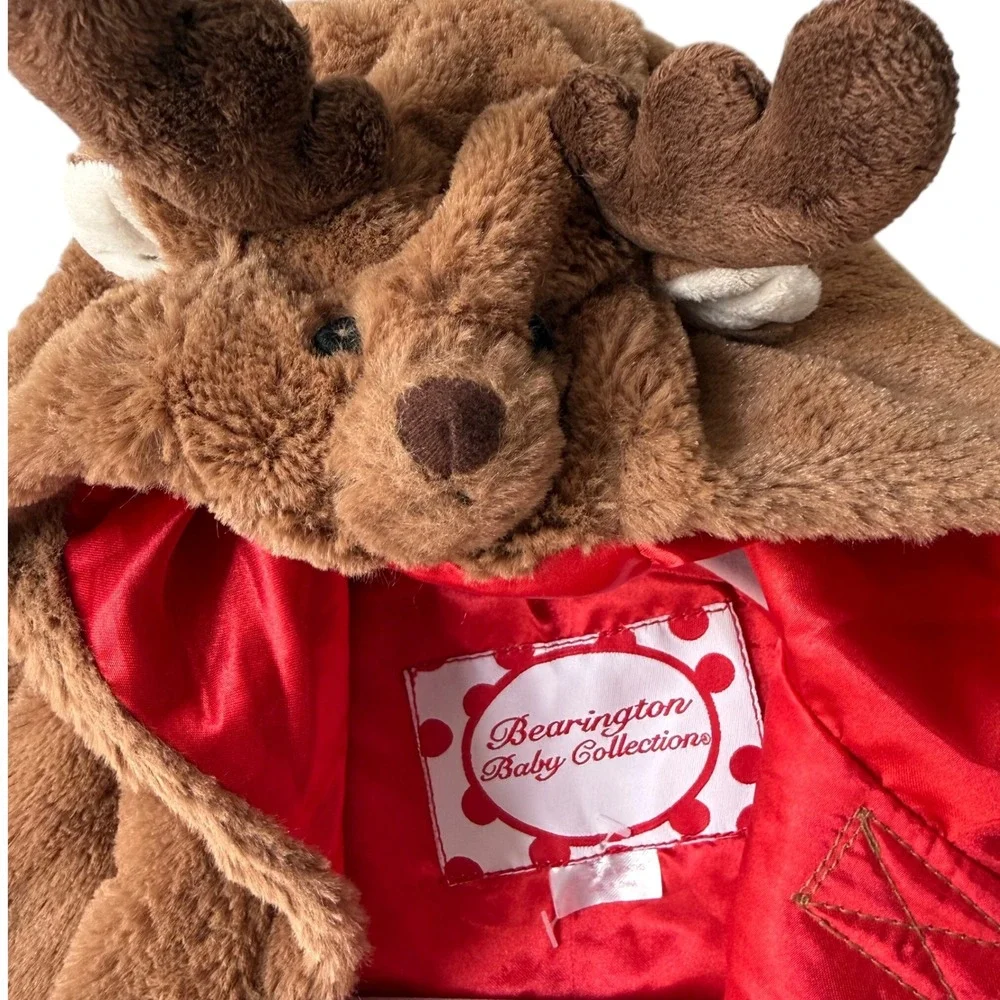 Bearington Baby Collections‎ Reindeer Fur Hooded Jacket Red Lined 12-24 Months